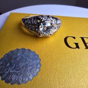 1ctw Rhodium Over Silver Filled Moissanite Size 7 ring